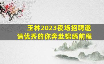 玉林2023夜场招聘邀请优秀的你奔赴锦绣前程